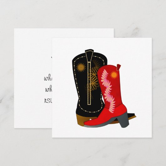 カウボーイブーツ 招待状 (正面/裏面)