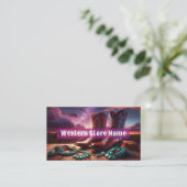 カウボーイブーツ、砂漠のターコイズジュエリー(紫) 名刺 (スタンド正面)