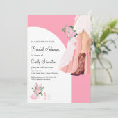 カウボーイブーツ&結婚ズドレスブライダルシャワー 招待状 (スタンド正面)