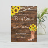 カウボーイブーティブラウンウッドベビーシャワー 招待状 (スタンド正面)