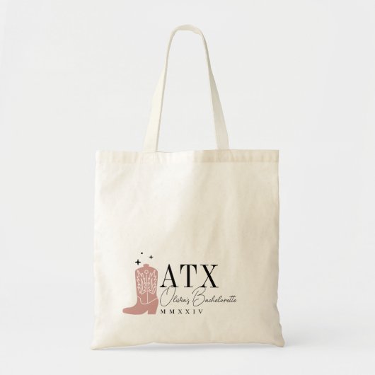 カウボーイブートオパーソナライズされたスティンバチェロレッテ トートバッグ (正面)