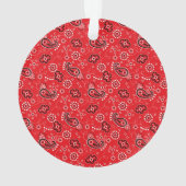 カウボーイブートシルエットハウディカウボーイレッドバンダナ オーナメント (裏面)