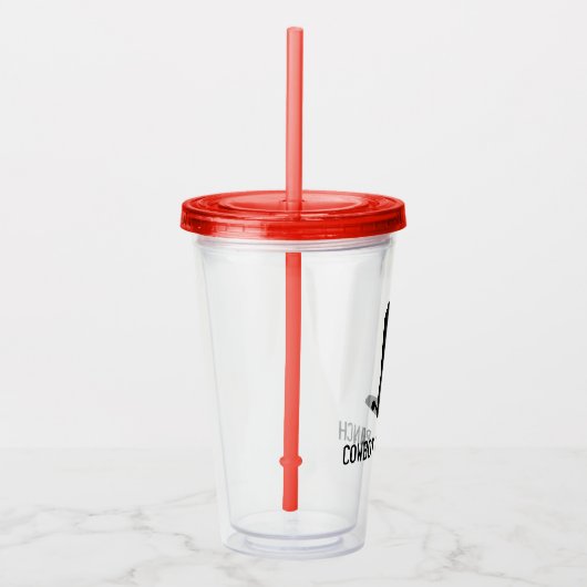 カウボーイブートシルエットランチ名キッズおもしろい アクリルタンブラー (右)