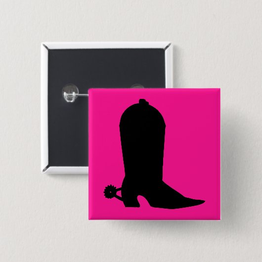 カウボーイブートシルエット 缶バッジ (正面&裏面)