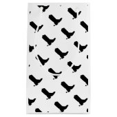 カウボーイブートスパウシルエットパターン白黒 スモールペーパーバッグ (正面)