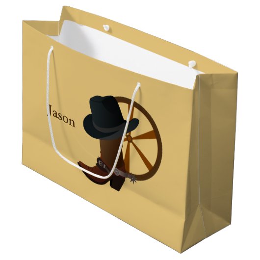 カウボーイブートデザインLGB ラージペーパーバッグ (正面アングル)