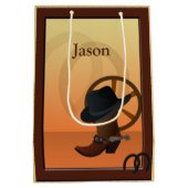 カウボーイブートデザインMGB ミディアムペーパーバッグ (裏面)