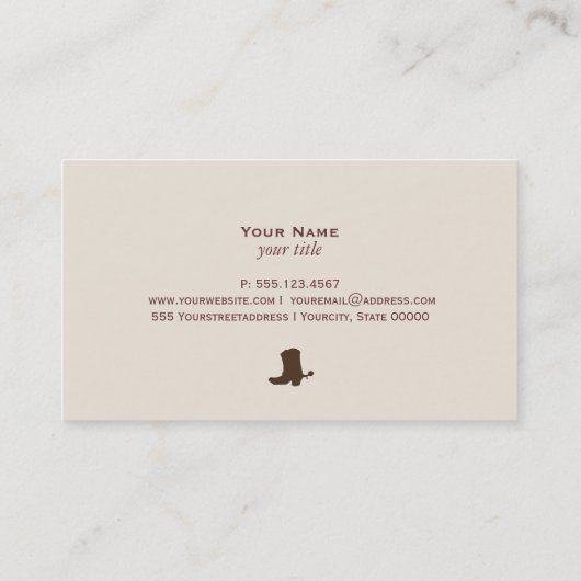 カウボーイブートビジネスカード 名刺 (裏面)