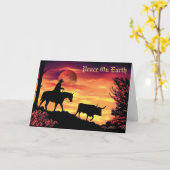 カウボーイヘルディングロングーンステア カード (黄色い花)