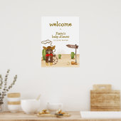 カウボーイベアーウエスタンサボスベビーシャワーへようこそ ポスター (キッチン)