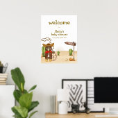 カウボーイベアーウエスタンサボスベビーシャワーへようこそ ポスター (ホームオフィス)