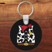カウボーイベストウエスタンシェリフ衣装カッコいい簡単ホール キーホルダー (正面)