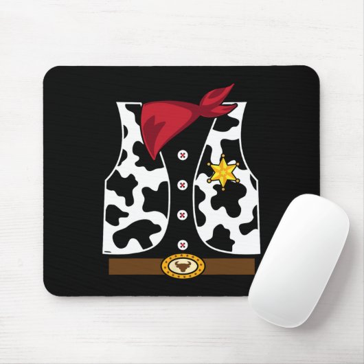カウボーイベストウエスタンシェリフ衣装カッコいい簡単ホール マウスパッド (マウス)