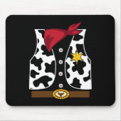 カウボーイベストウエスタンシェリフ衣装カッコいい簡単ホール マウスパッド (正面)
