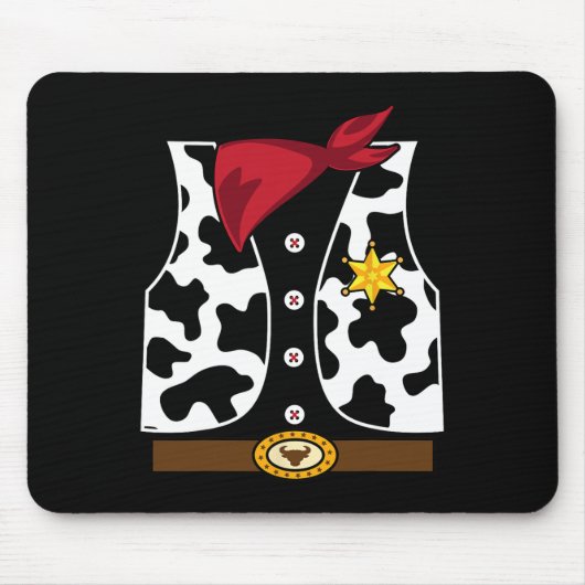 カウボーイベストウエスタンシェリフ衣装カッコいい簡単ホール マウスパッド (正面)