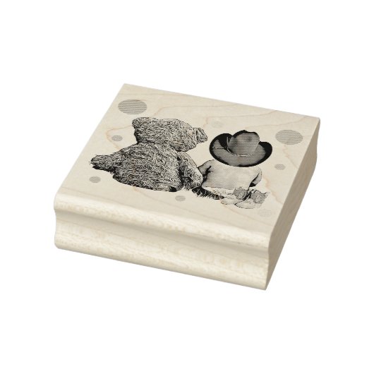 カウボーイベビーとテディベア赤ちゃんシャワー ラバースタンプ (スタンプ)