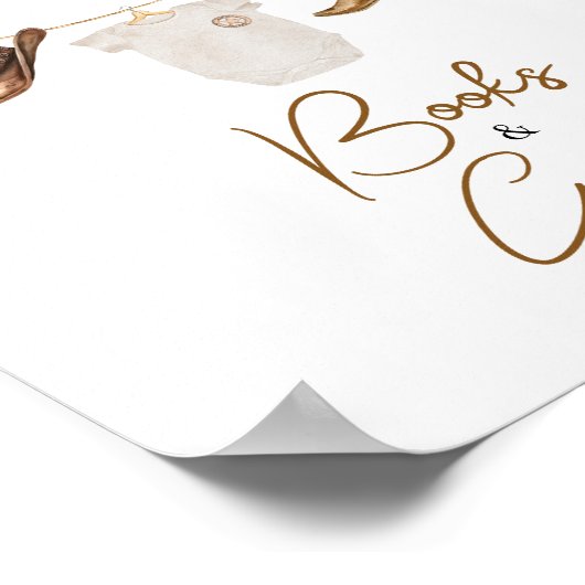 カウボーイベビーシャワーの本と贈り物 ポスター (角)