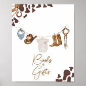 カウボーイベビーシャワーの本と贈り物 ポスター (正面)