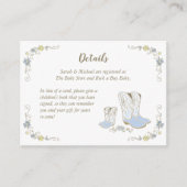 カウボーイベビーシャワーカントリー西ブルーボーイ エンクロージャーカード (正面)