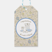 カウボーイベビーシャワーカントリー西ブルーボーイ ギフトタグ (正面)