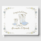 カウボーイベビーシャワーカントリー西ブルーボーイ ゲストブック (正面)