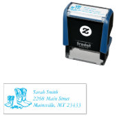 カウボーイベビーシャワーカントリー西ブルーボーイ セルフインキングスタンプ (インサイチュ)