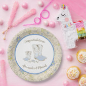 カウボーイベビーシャワーカントリー西ブルーボーイ ペーパープレート (パーティー)