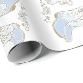 カウボーイベビーシャワーカントリー西ブルーボーイ ラッピングペーパー (ロールコーナー)