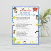 カウボーイベビーシャワーゲームサイズ招待状 招待状 (スタンド正面)