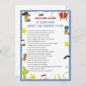 カウボーイベビーシャワーゲームサイズ招待状 招待状 (正面/裏面)