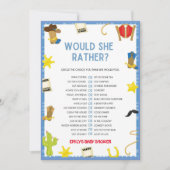 カウボーイベビーシャワーゲーム – サイズ5 x 7 招待状 (正面)