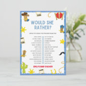 カウボーイベビーシャワーゲーム – サイズ5 x 7 招待状 (スタンド正面)