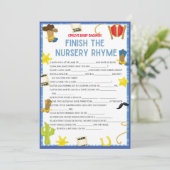 カウボーイベビーシャワーゲーム – 編集可能な名前、5 x 7サイズ 招待状 (スタンド正面)