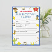 カウボーイベビーシャワーゲーム – 編集可能な名前、5 x 7サイズ 招待状 (スタンド正面)