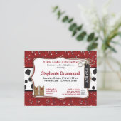 カウボーイベビーシャワー招待状インレッドバンダナ インビテーションポストカード (スタンド正面)