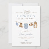 カウボーイベビーシャワー招待状テンプレート、少し 招待状 (正面)