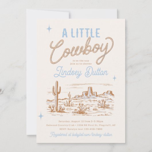 カウボーイベビーシャワー招待状 招待状 (正面)