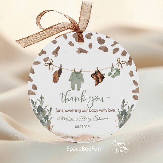 カウボーイベビーシャワー西部 フェイバータグ