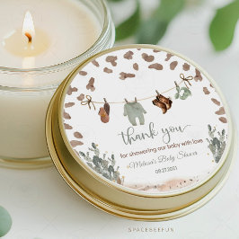 カウボーイベビーシャワー西部 ラウンドシール