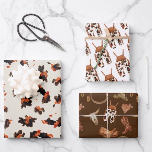 カウボーイベビーシャワー誕生日 ラッピングペーパーシート (正面)