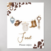 カウボーイベビーシャワー食品 ポスター (正面)