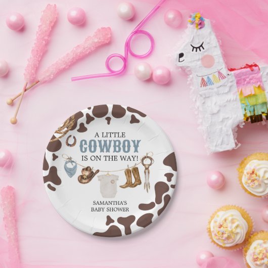 カウボーイベビーシャワー ペーパープレート (パーティー)