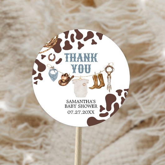 カウボーイベビーシャワー ラウンドシール
