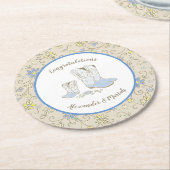 カウボーイベビーシャワー ラウンドペーパーコースター (アングル)