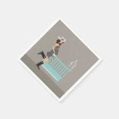 カウボーイベビーシャワー – Brunette – 西テーマ スタンダードカクテルナプキン (角)