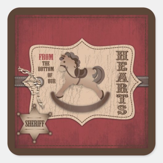 カウボーイベビースクエアTYステッカー スクエアシール (正面)