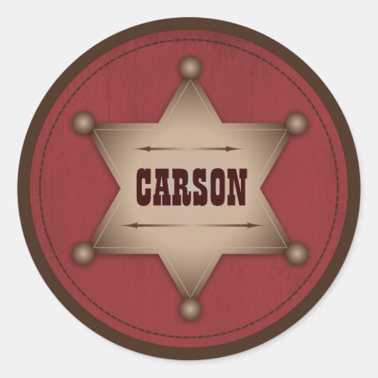 カウボーイベビーステッカーB ラウンドシール (正面)