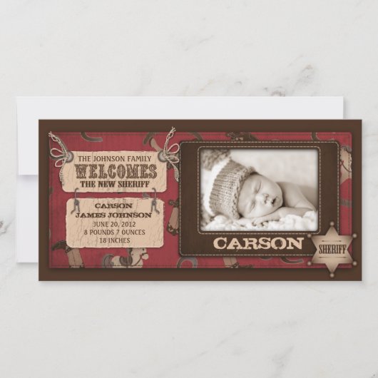 カウボーイベビーフォトカード2 案内状 (正面)