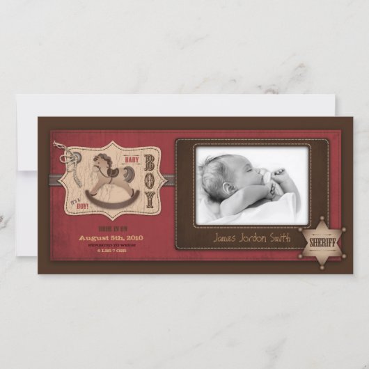 カウボーイベビーフォトカード 案内状 (正面)