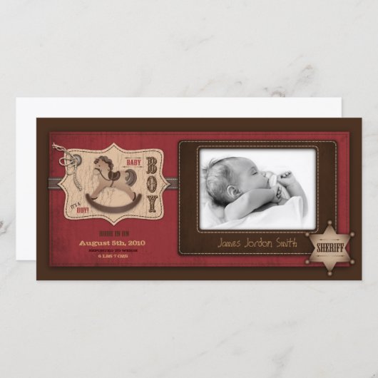 カウボーイベビーフォトカード 案内状 (正面/裏面)